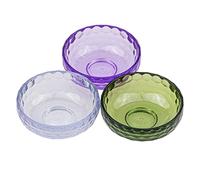 HOMSPE Juego de 3 cuencos para mezclar máscaras faciales de cristal acrílico, morado, verde, transparente, moldeado por inyección, colorido sólido, cuenco para máscara facial