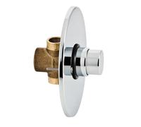 HOMSSY Grifo Pulsador Temporizado de Pared Tipo Presto, Cromado, Cierre Automático de Acción Corta, Ahorro de Agua, Embellecedor Incluido, Rosca M-M 1/2"