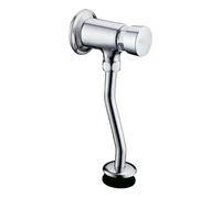 HOMSSY Grifo Pulsador Temporizado de Pared Tipo Presto, Cromado, Cierre Automático de Acción Corta, Ahorro de Agua, Embellecedor Incluido, Rosca M-M 1/2"