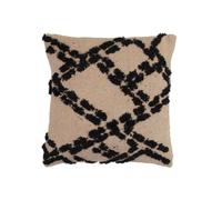 Homstart Cojín Tejido a Mano Algodón y Poliéster 12 x 45 x 45 cm Marrón y Negro Pack 1
