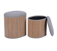 Homstart Puf Madera 43 x 43 x 35 cm Natural Set 2