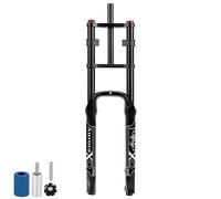 HOMSXPAC Horquilla de suspensión neumática AuroraXQ de 20 x 4,0 Pulgadas para Bicicletas de montaña con neumáticos Anchos, 190 mm de Recorrido, Horquilla Delantera de Doble Corona QR de 9x1