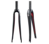 HOMSXPAC Horquilla rígida de Fibra de Carbono 700C para Bicicleta de Carretera, Eje pasante de 28,6 mm, Tubo Recto de 1-1/8", Eje cónico de 1-1/2", Montaje rápido para Freno C, Eje pasante