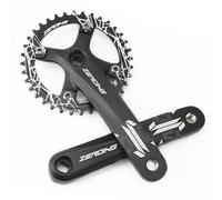 HOMSXPAC Juego de bielas para Bicicleta de montaña con Eje Cuadrado de 170 mm BCD 104 mm, bielas de 32T, 34T, 36T y 38T, Plato de una Sola Velocidad (Negro, 38T_170MM)
