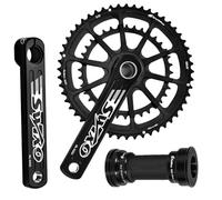 HOMSXPAC Juego de bielas Plegables de Doble Plato GXP Direct Mount de 36-52 Dientes para Bicicletas de Carretera de 170/172,5/175 mm, Brazos de biela Huecos Integrados, pedalier BSA/Press-i