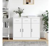 HOMTAKIE Aparador Blanco 91x28x75 cm Madera de ingeniería