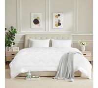 HOMTEC Edredón de algodón tamaño matrimonial, edredón Alternativo para Todas Las Estaciones, Relleno de edredón matrimonial, 4 pestañas en Las Esquinas, Ligero, Esponjoso, Transpirable y silencioso