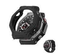 HOMTERN [1 unidad] Fundas diseñadas para Amazfit T-REX 3, carcasa ligera de TPU suave, a prueba de caídas, a prueba de arañazos, pantalla flexible, cubierta completa, 1 negro