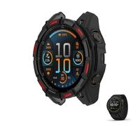 HOMTERN [1 unidad] Fundas diseñadas para Garmin Enduro 3, carcasa ligera de TPU suave, a prueba de caídas, a prueba de arañazos, pantalla flexible, cubierta completa, 1 negro y rojo