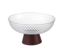 HOMTERN El cuenco de frutas viene con un recipiente de frutas de drenaje, cesta de frutas transparente, grano de madera, decoración de sala de estar, cuenco de frutas para comedor.