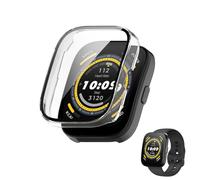 HOMTERN Funda compatible con AMAZFIT BIP 5, funda rígida de policarbonato transparente con película protectora de pantalla de vidrio templado, carcasa completa, a prueba de golpes, a prueba de