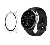 HOMTERN Funda compatible con Amazfit GTR Mini, funda de policarbonato duro transparente con película protectora de pantalla de vidrio templado, carcasa completa a prueba de golpes y arañazos