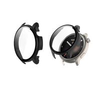 HOMTERN Funda diseñada para Amazfit Balance, funda rígida de policarbonato con película protectora de pantalla de vidrio templado, carcasa completa a prueba de golpes y arañazos, color negro