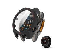 HOMTERN Funda diseñada para Garmin Fenix 8 AMOLED de 47 mm, carcasa rígida de policarbonato con película protectora de pantalla de vidrio templado, carcasa completa, a prueba de golpes, a prueba de