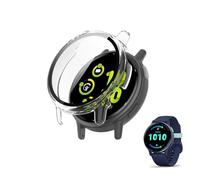 HOMTERN Funda diseñada para Garmin Vivoactive 5, funda rígida de policarbonato transparente con película protectora de pantalla de vidrio templado, carcasa completa, a prueba de golpes, a prueba de