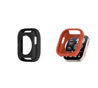HOMTERN [Paquete de 2] Fundas diseñadas para Amazfit Bip 6, funda protectora flexible de silicona suave, ligera, a prueba de caídas, a prueba de arañazos, color negro y rojo