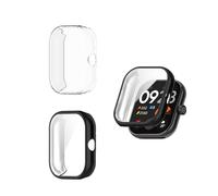 HOMTERN [Paquete de 2 Fundas diseñadas para Redmi Watch 4, Carcasa Ligera de TPU Suave, a Prueba de caídas, Pantalla Flexible a Prueba de arañazos, Funda Protectora Completamente Cubierta, Negra y TR