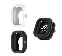 HOMTERN [Paquete de 2] Fundas diseñadas solo para Redmi Watch 4, carcasa protectora flexible de silicona suave, a prueba de caídas, a prueba de arañazos, color blanco y negro