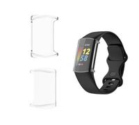 HOMTERN [Paquete de 3 Fundas diseñadas para Fitbit Charge 6 / Charge 5, TPU Suave Carcasa Liviana Pantalla Flexible a Prueba de caídas a Prueba de arañazos Funda Protectora Completamente Cubierta,Pa