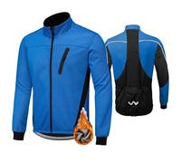HOMTOL Chaqueta de ciclismo para hombre Forro polar Impermeable Invierno Chaqueta térmica de ciclismo Cortaviento Chaqueta gruesa impermeable Chaqueta polar Cortaviento de ciclismo