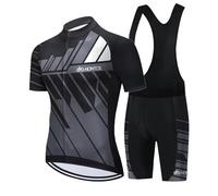 HOMTOL Conjunto de maillot de ciclismo de manga corta Conjunto de maillot de ciclismo para hombre + culotte con tirantes de manga corta para bicicleta de carretera MTB