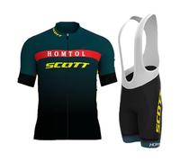 HOMTOL Conjunto de ropa de ciclismo para hombre maillot de manga corta culotte de ciclismo maillot de ciclismo para hombre transpirable de secado rápido con acolchado de asiento 3D (S-Verde oscuro, S)