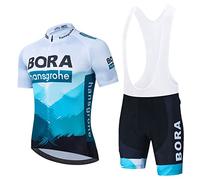 HOMTOL Conjunto de ropa de ciclismo para hombre maillot de manga corta culotte de ciclismo maillot de ciclismo para hombre transpirable de secado rápido con acolchado de asiento 3D (azul, XL)