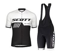 HOMTOL Conjunto de ropa de ciclismo para hombre maillot de manga corta culotte de ciclismo maillot de ciclismo para transpirable (Blanco-corto, XXL)