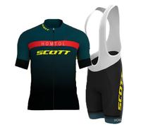 HOMTOL Conjunto de ropa de ciclismo para hombre maillot de manga corta culotte de ciclismo maillot de ciclismo para hombre transpirable de secado rápido con acolchado de asiento 3D (S-Verde oscuro, S)