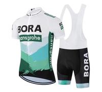 HOMTOL Conjunto de ropa de ciclismo para hombre maillot de manga corta culotte de ciclismo maillot de ciclismo para hombre transpirable (verde claro01, XXL)
