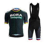 HOMTOL Conjunto de ropa de ciclismo para hombre maillot de manga corta culotte de ciclismo maillot de ciclismo para hombre transpirable de secado rápido con acolchado de asiento 3D