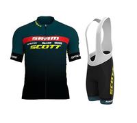 HOMTOL Conjunto de ropa de ciclismo para hombre maillot de manga corta culotte de ciclismo maillot de ciclismo para hombre transpirable de secado rápido con acolchado de asiento 3D (S-Verde oscuro, M)