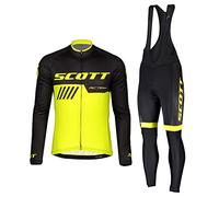HOMTOL Conjunto de ropa de ciclismo para hombre maillot de manga corta culotte de ciclismo maillot de ciclismo para hombre transpirable de secado rápido con acolchado de asiento 3D (amarillo-largo, M)