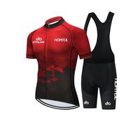 HOMTOL conjunto maillot ciclismo hombre mujer unisex maillot manga corta culotte culotte con tirantes conjunto maillot bici con culote de gel para ciclismo MTB