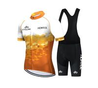 HOMTOL conjunto maillot ciclismo hombre mujer unisex maillot manga corta culotte culotte con tirantes conjunto maillot bici con culote de gel para ciclismo MTB