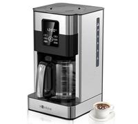 Homtone Cafetera de Goteo Programable de 1000W, Cafetera con temporizador, Cafetera para 12 tazas, Sistema Antigoteo, 1,8 L, libre de BPA, Filtro Permanente y Placa Calefactora