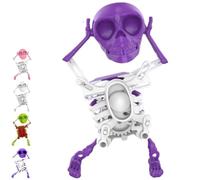 Homtrator ¡El Esqueleto Bailarín Que Se Roba El Espectáculo! El Esqueleto Oscilante Espeluznante, Esqueleto 3D De Cuerda para Escritorio con Mecanismo De Oscilación para Halloween, Decoración(Purple)
