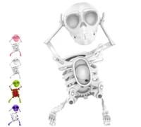 Homtrator ¡El Esqueleto Bailarín Que Se Roba El Espectáculo! El Esqueleto Oscilante Espeluznante, Esqueleto 3D De Cuerda para Escritorio con Mecanismo De Oscilación para Halloween, Decoración(Blanco)