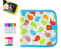 Homtrator Erasable Graffiti Book, Reusable Colouring Book, Portable Erasable Graffiti Drawing Books, Painting Pad with 12 Watercolor Pens 14 Page Drawing, Double-Sided Painting Books Gifts for Family