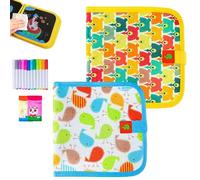 Homtrator Erasable Graffiti Book, Reusable Colouring Book, Portable Erasable Graffiti Drawing Books, Painting Pad with 12 Watercolor Pens 14 Page Drawing, Double-Sided Painting Books Gifts for Family