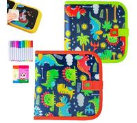 Homtrator Erasable Graffiti Book, Reusable Colouring Book, Portable Erasable Graffiti Drawing Books, Painting Pad with 12 Watercolor Pens 14 Page Drawing, Double-Sided Painting Books Gifts for Family