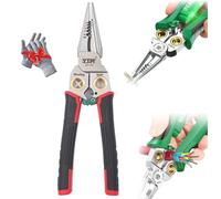 Homtrator Pelacables Seese, alicates for electricistas con comprobador de Voltaje y función de medición de Electricidad, 8 en 1, for Tirar Cables, Tijeras for raspar y prensar Cables.