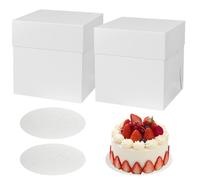 HOMURY 2 cajas para tartas y cupcakes, cajas blancas de cartón (30,5 x 30,5 x 30,5 cm)