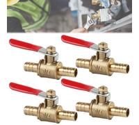 HOMURY 4 válvulas de bola universales de latón de 8 mm, para diésel y gasolina, ideal para scooter, motocicleta, quad, ciclomotor y dos ruedas, accesorios de tubo de válvula
