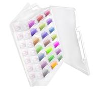 HOMURY Caja de Almacenamiento para Hilo de Coser Con Asa - 46 Compartimentos para Piezas Pequeñas, Bobinas, Tela y Bordado - Recipiente de Plástico