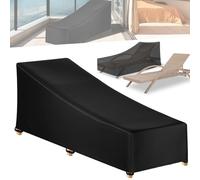HOMURY Funda impermeable para tumbona de jardín, resistente a los rayos UV, con bolsa de almacenamiento, funda protectora para tumbona, para tumbona (negro, 210 x 80 x 40/70 cm)