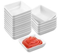 HOMURY Juego de 18 cuencos cuadrados para salsas, diámetro de 7,2 cm, apilables, cuencos pequeños, para salsas, aperitivos, postres, aperitivos, mermelada, mermelada, mermelada, color blanco