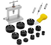 HOMURY Juego de prensa de reloj, herramienta para prensa de reloj, cierre de caja de reloj, reparación de relojes, 12 formas, 1 herramienta de palanca en forma de H, 1 controlador, herramienta de