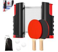 HOMURY Juego de tenis de mesa profesional: 2 raquetas + red + 3 pelotas + bolsa de transporte, para interior/exterior, niños y adultos