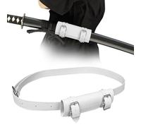 HOMURY Katana - Soporte espada cinturón: 105 cm Katana, cinturón poliuretano cómodo, recreaciones, cosplay, samurai, entusiastas, blanco